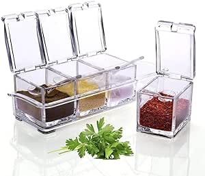 Porta Tempero Condimento E Mantimentos Acrílico Crystal 4 Potes