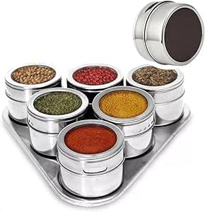 Porta Condimento Imã 6 Peças Prático E Elegante Para Organizar Especiarias Temperos Design Compacto Acessível E Funcional Ideal Para Cozinha Moderna