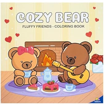 Fluffy Friends - Coloring Book: Cozy Bear