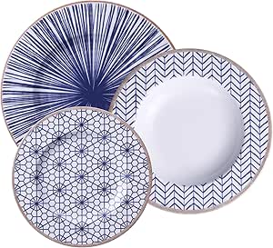 Jogo de Pratos Tramontina Abstratta em Porcelana Decorada 12 Peças