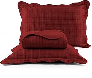 Cobre Leito Colcha Solteiro 2 Peças Dupla Face Micro Percal 150 Fios Matelado Mosaico (Vermelho)