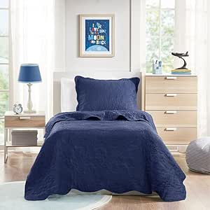 Kit Edredom Colcha Cobre Leito Solteiro 2 Peças Infantil Dupla Face Verde Decoração de quarto (Azul (Galáxia))