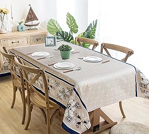 Toalha de Mesa 8 Lugares Tecido Linhão Premium 2,40M x 1,40M (Azulejo)