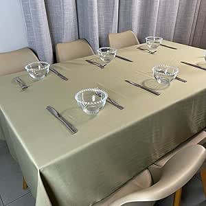 Toalha de Mesa Para 6 Lugares - Retangular - 1,40x2,20m (Cáqui 8)