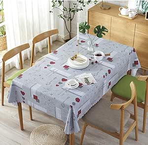 Toalha de mesa de vinil com forro de flanela oblonga, capa de mesa de PVC impermeável, conjuntos de toalha de mesa para sala de jantar, estilo nórdico, se encaixa na maioria das mesas Limpe, limpa, fácil de cuidar
