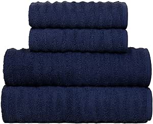 Jogo de Toalhas Fio Penteado Gigante 4 Peças - Soft (Azul Naval)