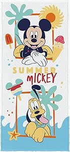 Toalha Felpuda de Banho Estampada Mickey 60 cm x 1,20 m Com 1 peça