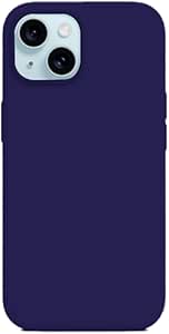 Capinha Compatível com Iphone 15 Preta, Branca, Azul, Rosa, Bordô, Roxo, Lilás, Cinza, Pink, Bege, Flexivel, Tecnologia anti impacto, Aveludada com design PREMIUM (ROXO)