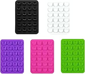 Gshield Ventosa de Silicone para Traseira do Celular Dupla Face, 24 Mini Ventosas Superaderentes com Fixação em Superfícies Lisas (Verde)