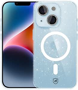 Gshield Capa Case Capinha Glitter Brilhante Compatível com MagSafe, Protetores de Lente Inclusos (iPhone 14)