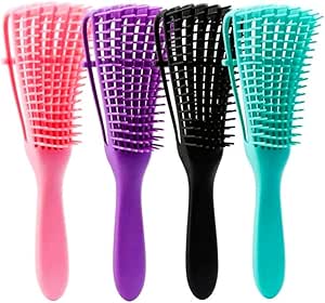 Escova Polvo Desembaraçadora e Finalizadora para Cabelos Cacheados, Design Flexível, Pente de Oito Garras Cor aleatória (de acordo com a disponibilidade do estoque)