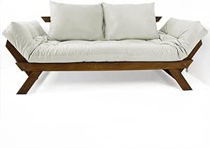 Sofá Japão Futon Acquablock Branco Off Madeira Cor Imbuia