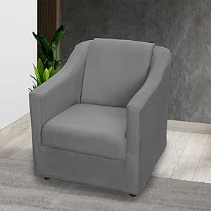Poltrona Para Sala Decorativa Cadeira Reforçada Para Recepção Consultório Escritório Pé Cromado - Clique E Decore (Cinza)
