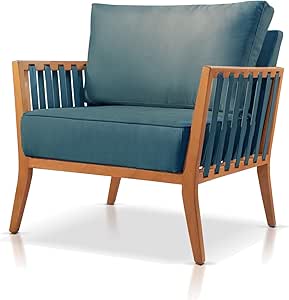 Poltrona Jade Linho Agarb Decor Cor:Linho Azul