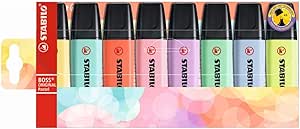 Stabilo Boss Pastel Marcador de Texto, Estojo com 8 Unidades, Multicor