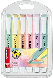 Marca Texto – STABILO Swing Cool Pastel – Estojo com 6 unidades – Em 6 cores pasteis