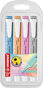 Marca-Texto – STABILO Swing Cool Pastel – Estojo com 4 unidades – Em 4 cores exclusivas