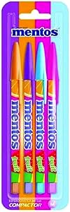 Caneta Esferográfica, Jet Lux, Mentos, 4 Cores, Compactor, Blister