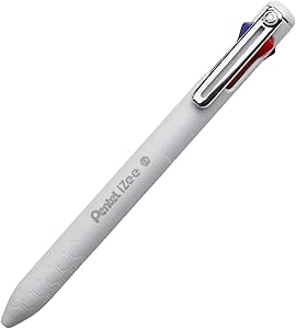 Pentel Caneta Izee 4 Cores 0.7 Corpo Branco Tinta Azul Vermelho Verde e Preto SM/BXC467W