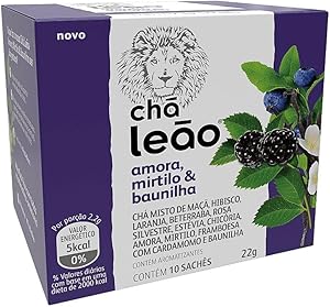 Chá Leão Frutas e Flores - Amora, Mirtilo e Baunilha 10 Sachês
