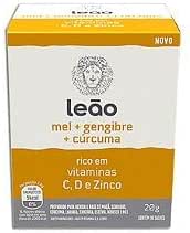 LEÃO CHÁ VITAMINICO MEL + GENGIBRE + CURCUMA 10SQ