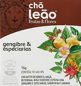 Leão Chá De Gengibre E Especiarias Fuze Com 10 Saquinhos